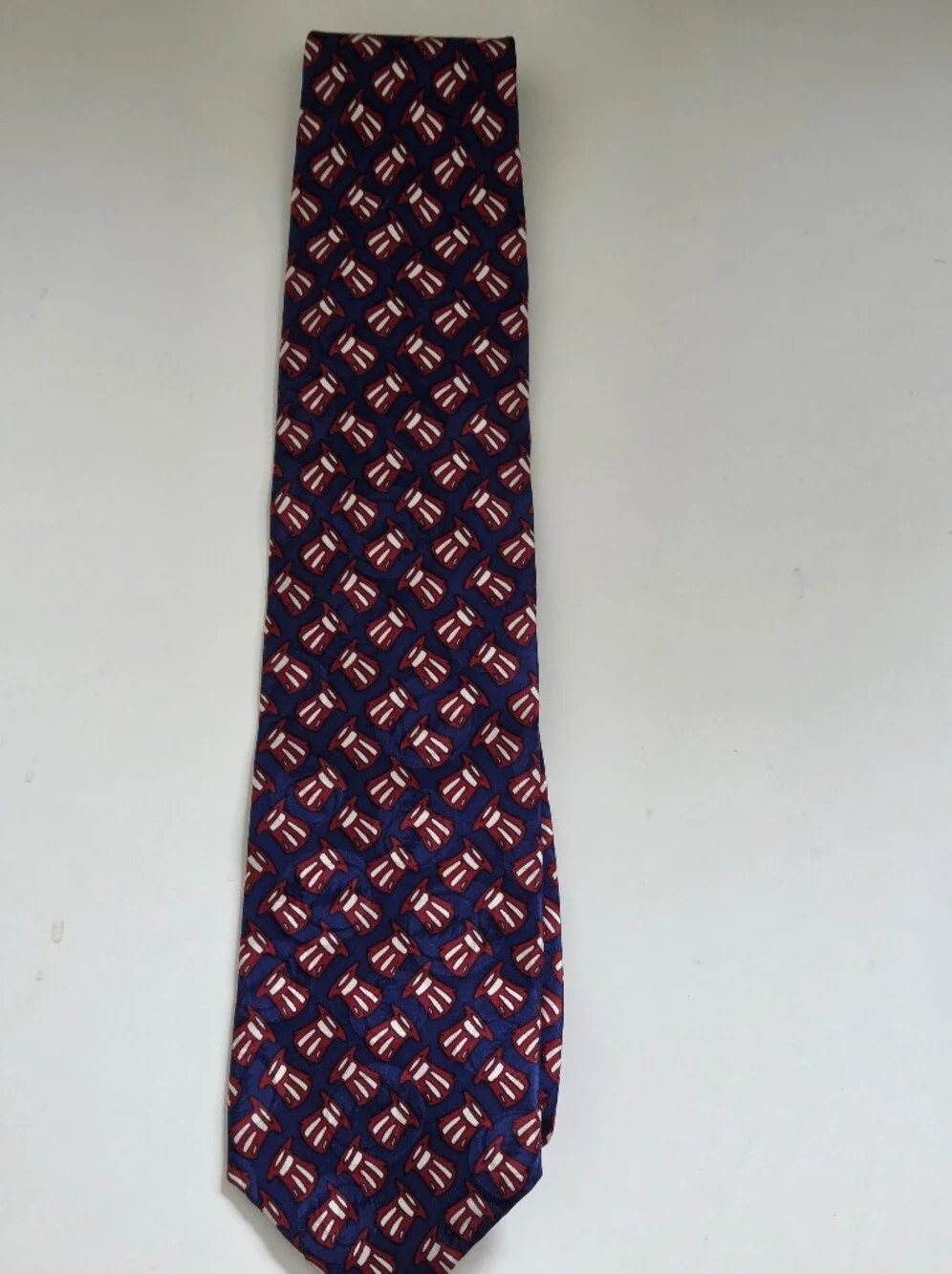 Grateful Dead Navy Blue Tie with Red and White Motif